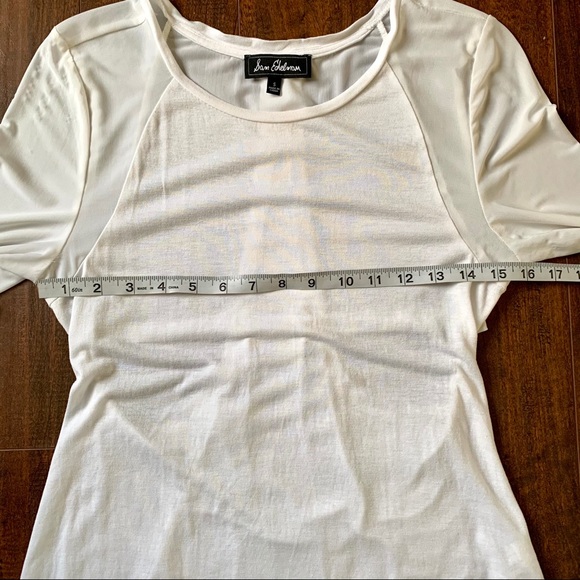 Sam Edelman White Long Sleeve Mesh Back Tee SZ-S - Picture 6 of 12